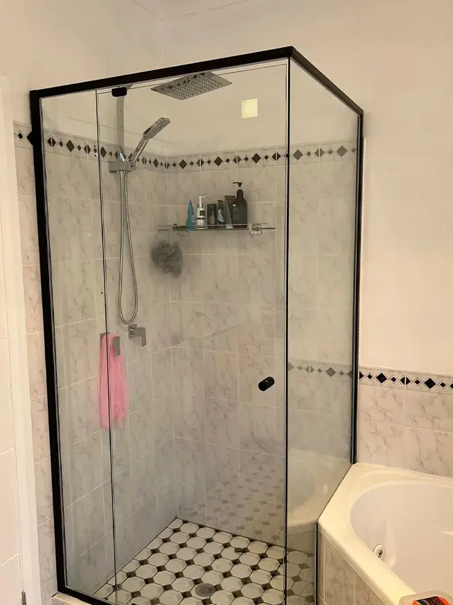 Semi Frameless Corner Showers