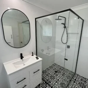 Semi Frameless Corner Showers