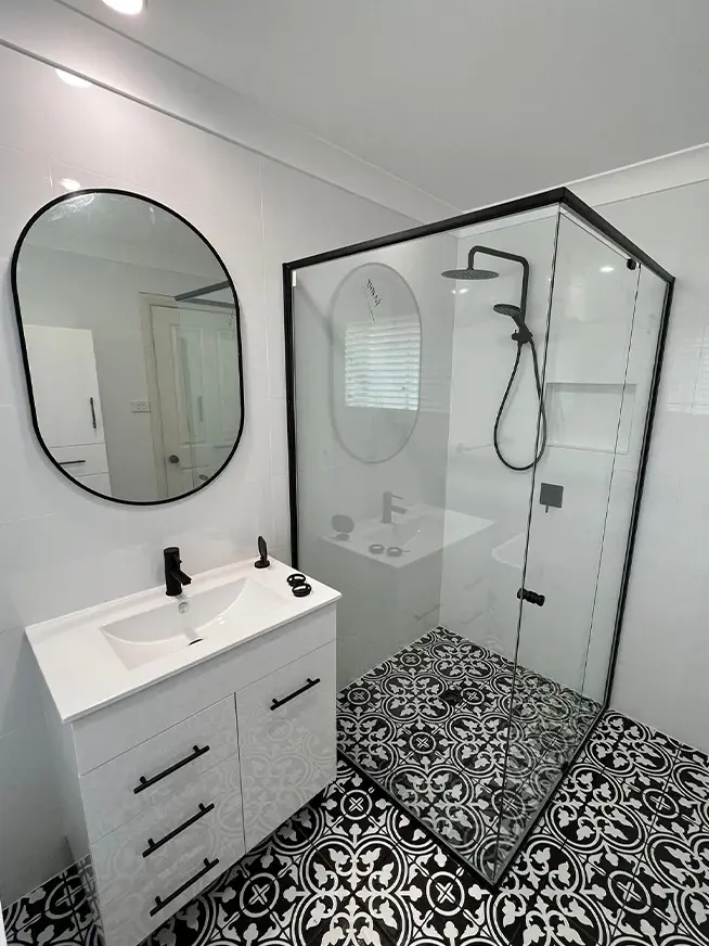 Semi Frameless Corner Showers